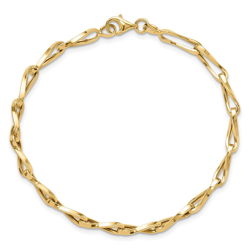 14K Polished Fancy Link Bracelet 7.5  inches