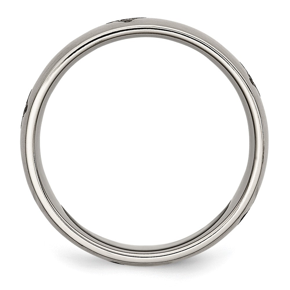 Titanium Brushed Masonic Laser Design 8mm Band Size - 7.5