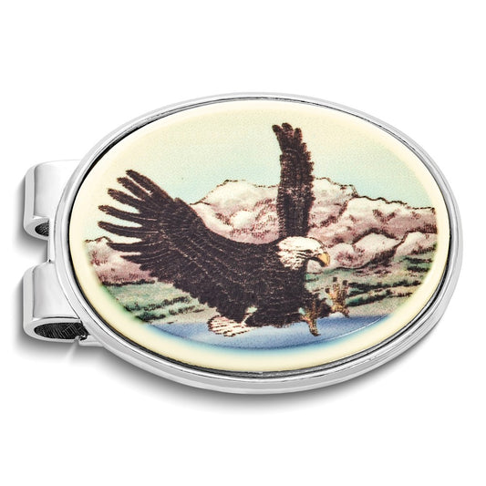 Barlow Designs Color Eagle Landing Oval Money Clip