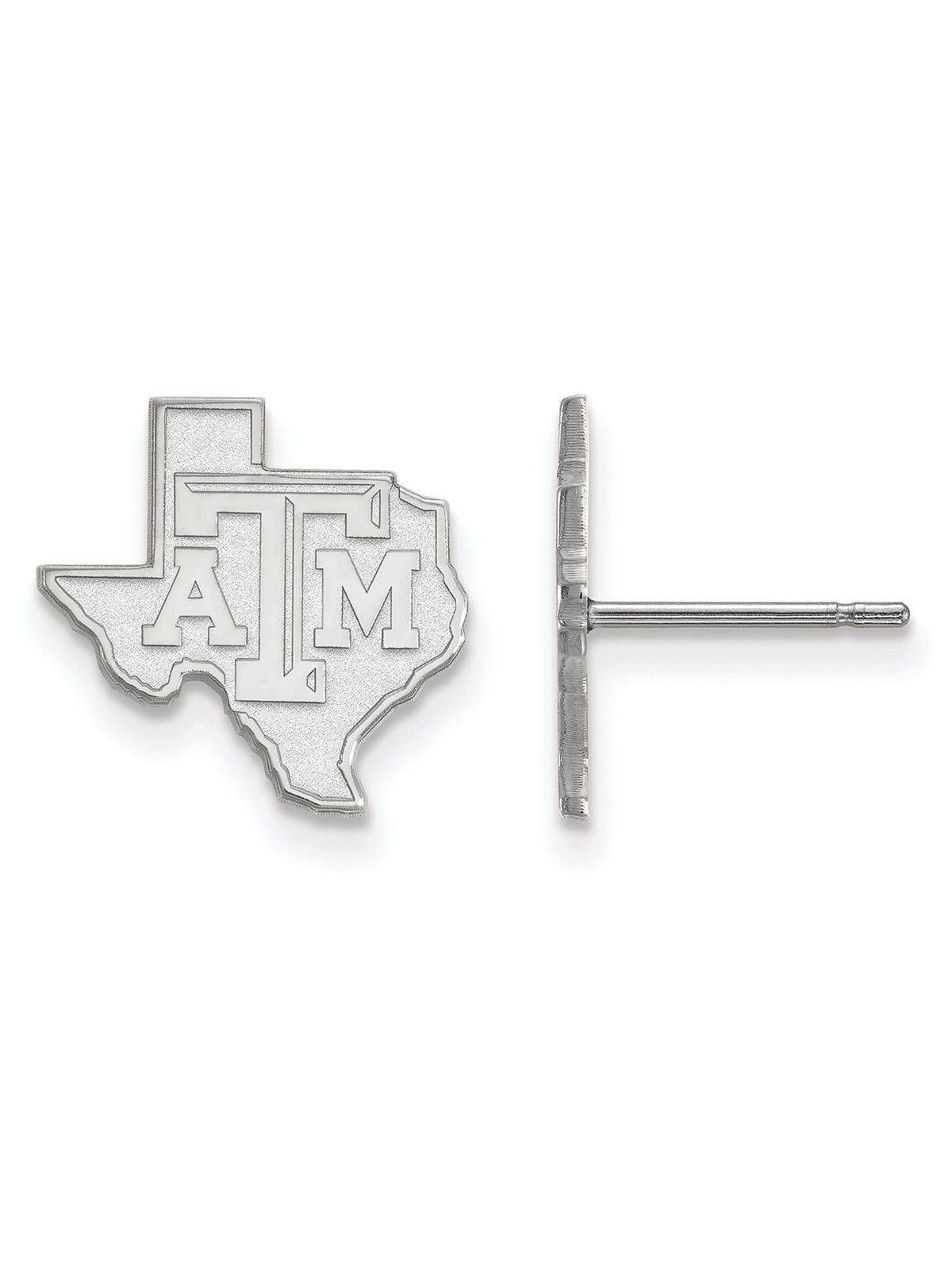 LogoArt Sterling Silver Texas Aandm University Small Post Earrings Female Adult