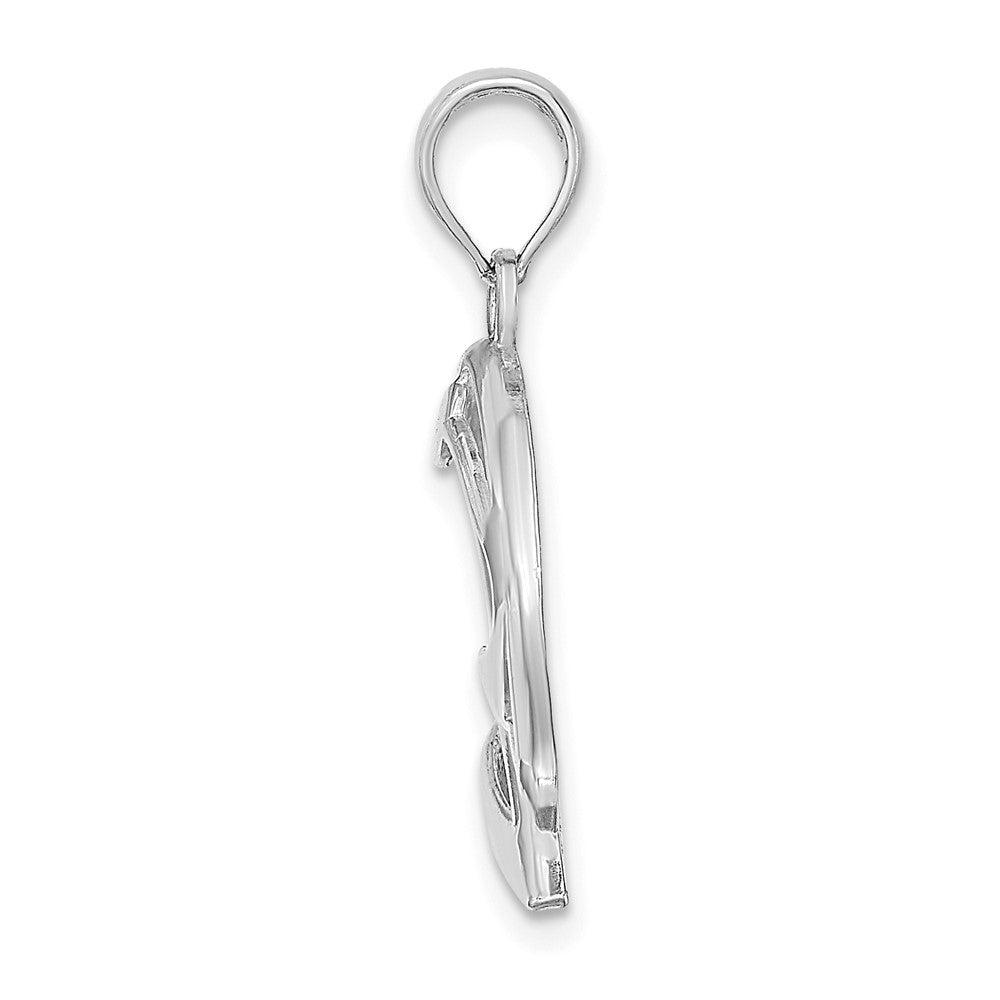 De-Ani Sterling Silver Rhodium-Plated Cut-Out Duck Head Charm