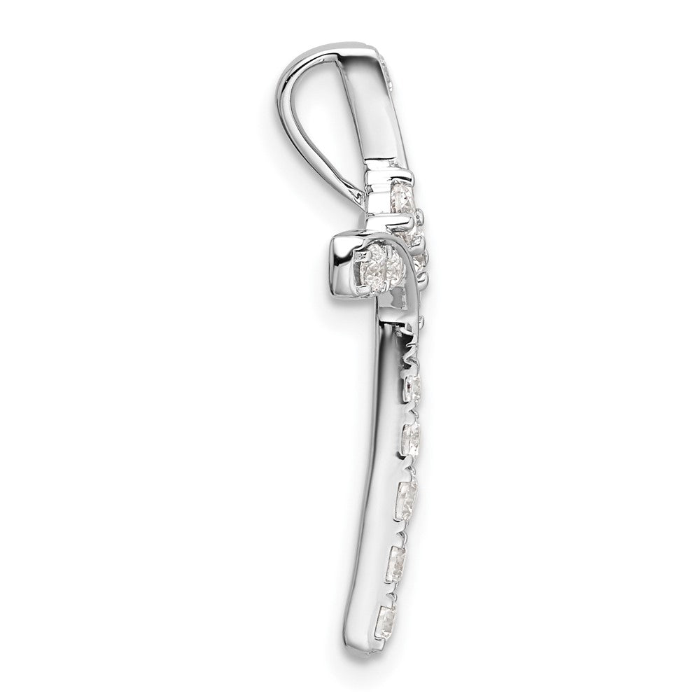 14k White Gold 1/2 carat Lab Grown Diamond VS/SI+ G+ Chain Slide Pendant