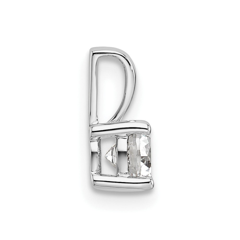 14k White Gold 1/2 carat Lab Grown Diamond VS/SI+ G+ Round Complete Four Prong Pendant