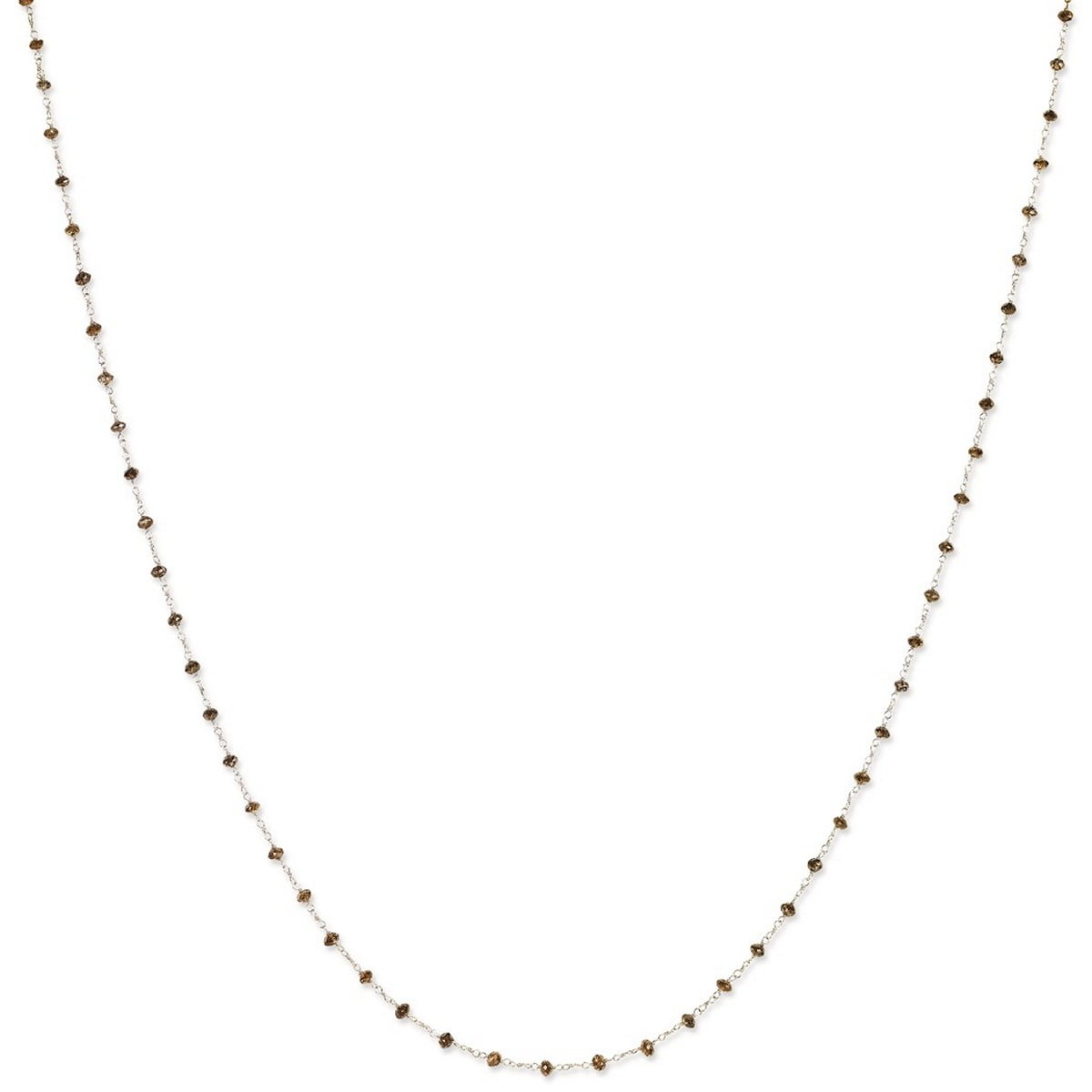 14k White Gold Coffee Brown Diamond Briolette Necklace