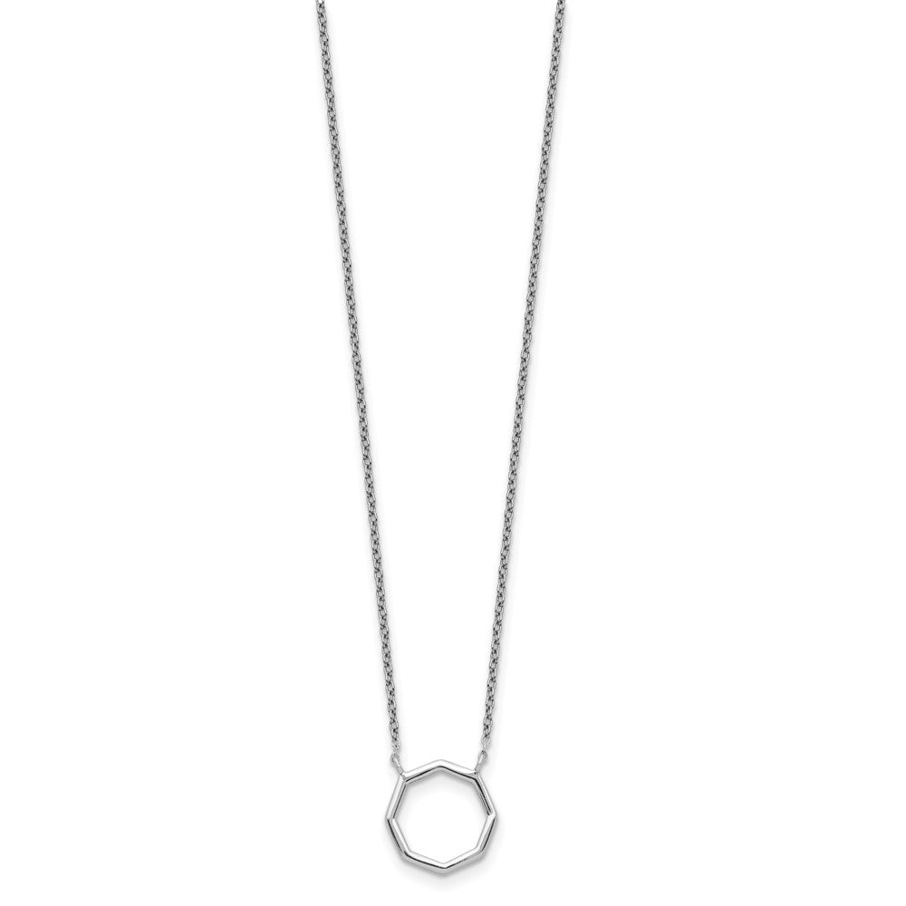 Sterling Silver Polished Octagon Necklace 16 Inches