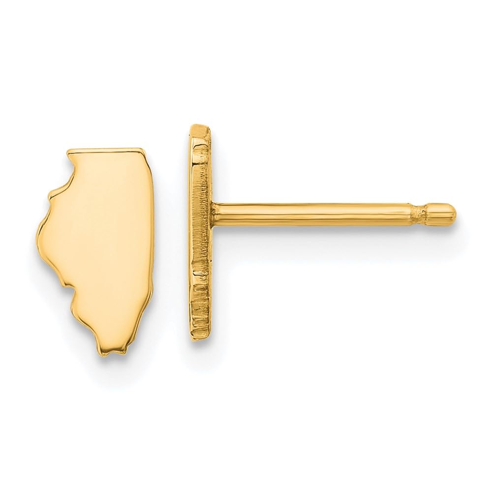 Sterling Silver/Gold-plated Illinois State Earrings