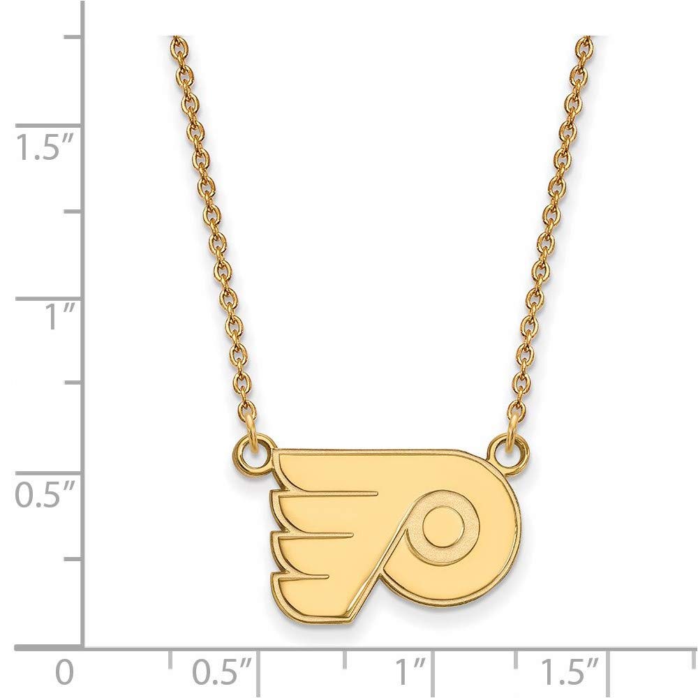 Sterling Silver Gold Plated NHL LogoArt Philadelphia Flyers Sm Necklace