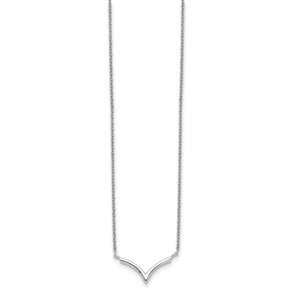 Sterling Silver Polished V-Shape Necklace 16 Inches