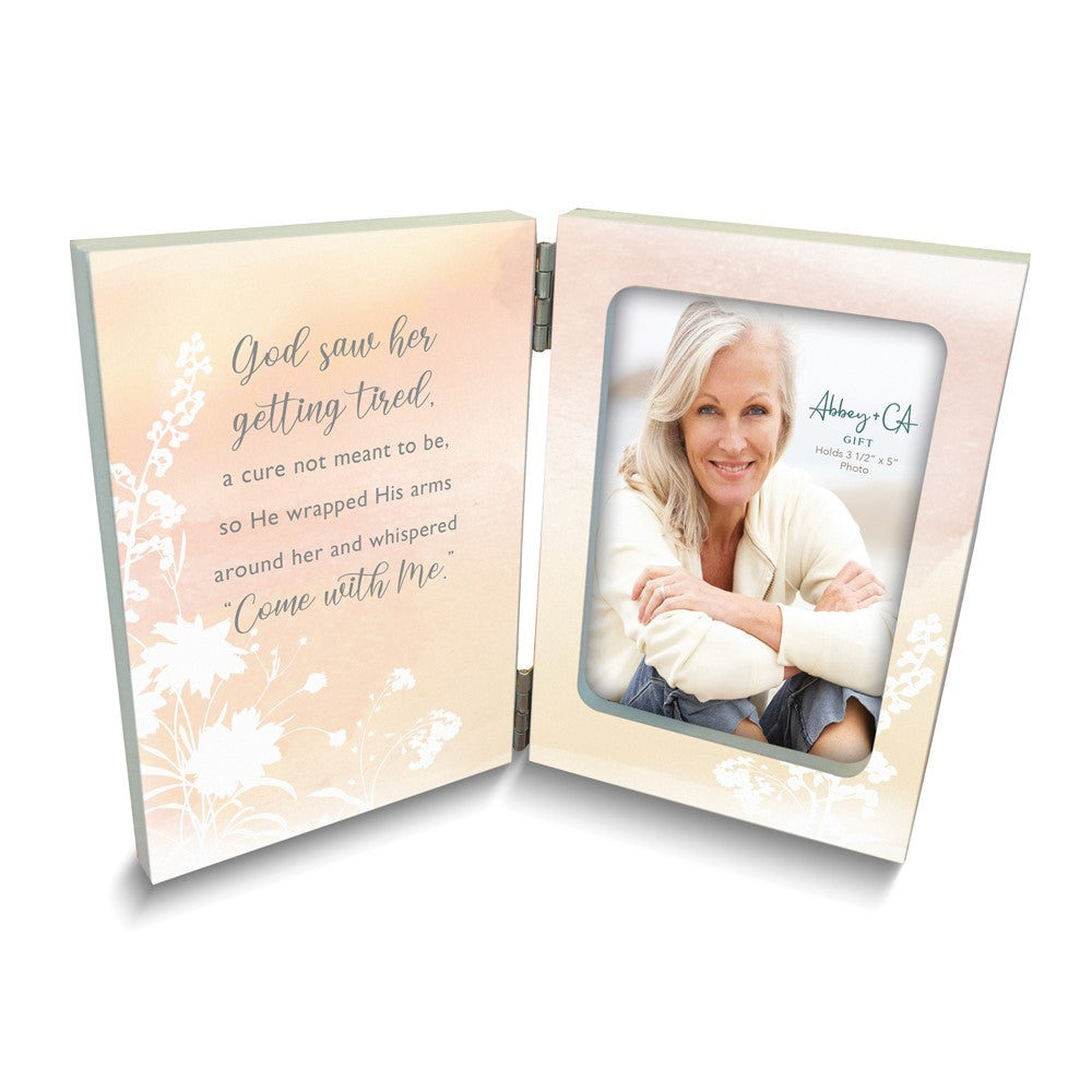 For Her Memorial Poem Hinged Wooden 3.5x5 Photo Frame with 1.75x1 Engraving Plate