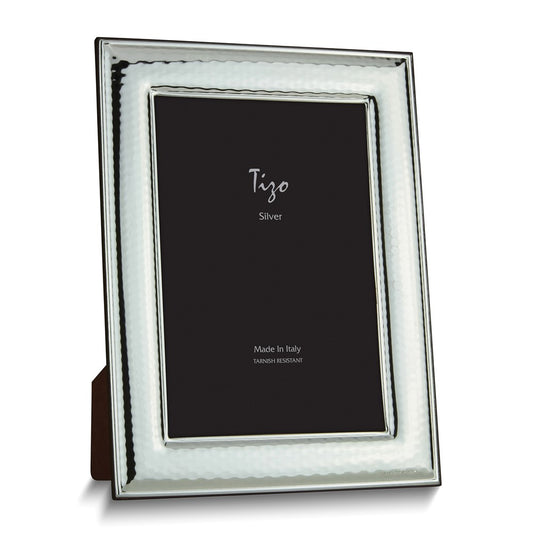 Silver-plated Hammered 5x7 Frame