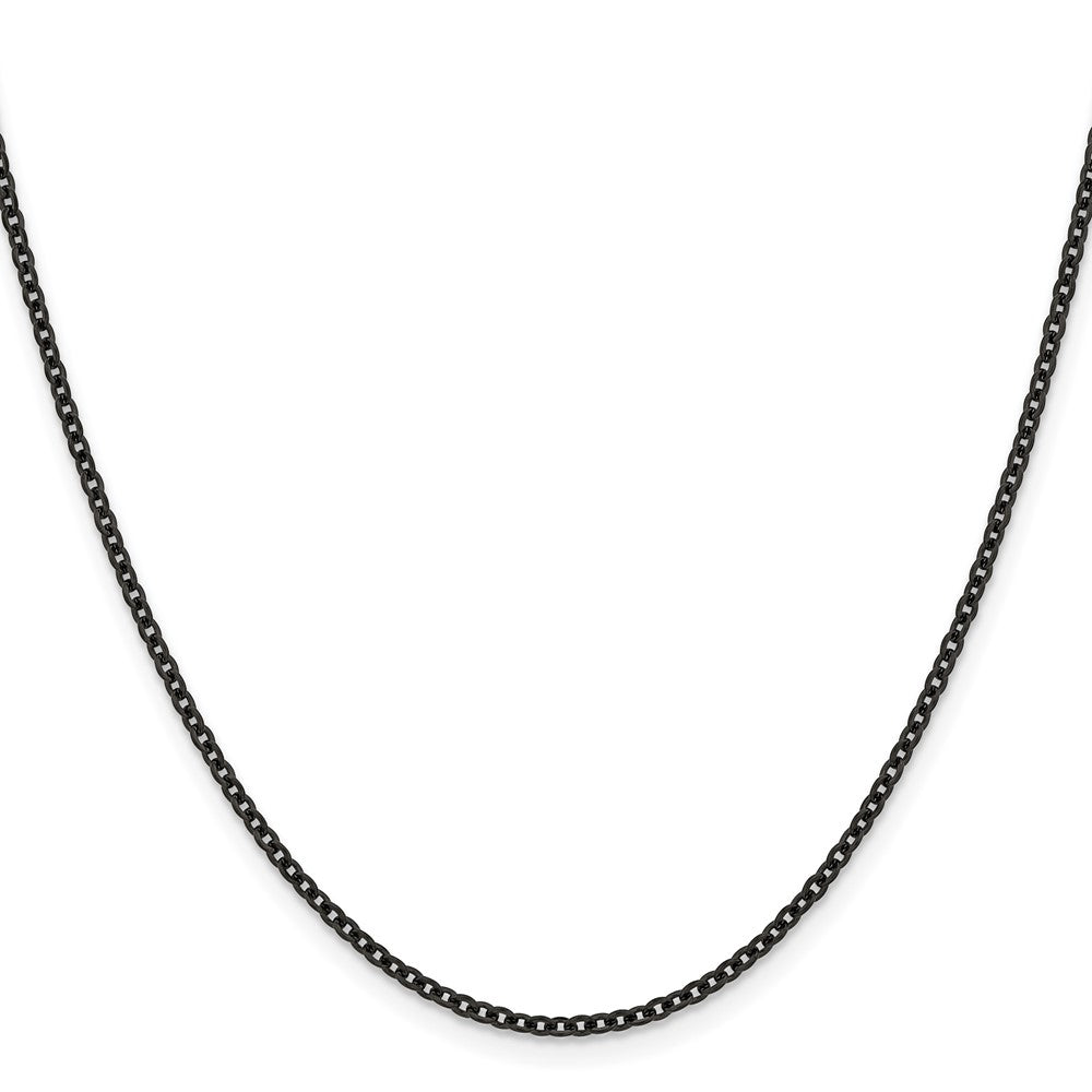 Stainless Steel Polished Black IP-plated 2.3mm 22in Cable Chain