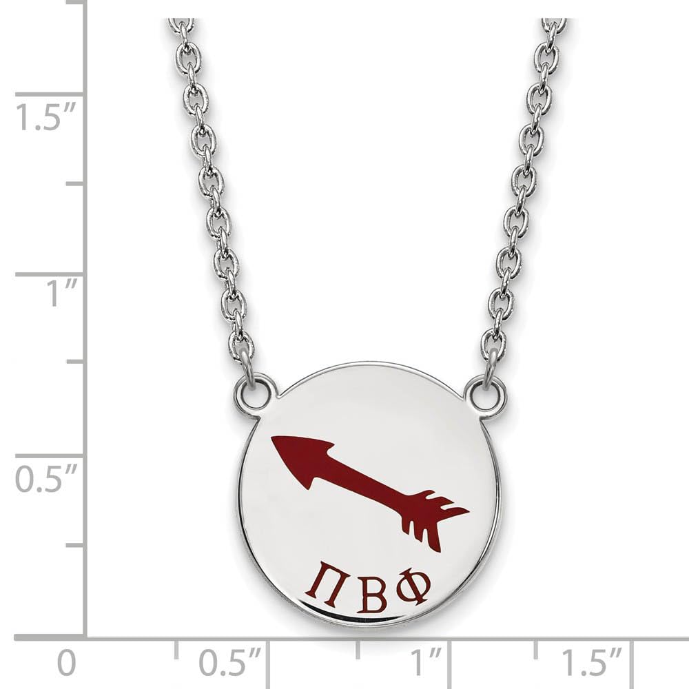Sterling Silver 18in Official Licensed Greek Sororities Pi Beta Phi (???) Small Enamel Pendant w/Necklace