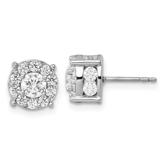 14k White Gold 2 carat Lab Grown Diamond VS/SI+ G+ Post Earrings