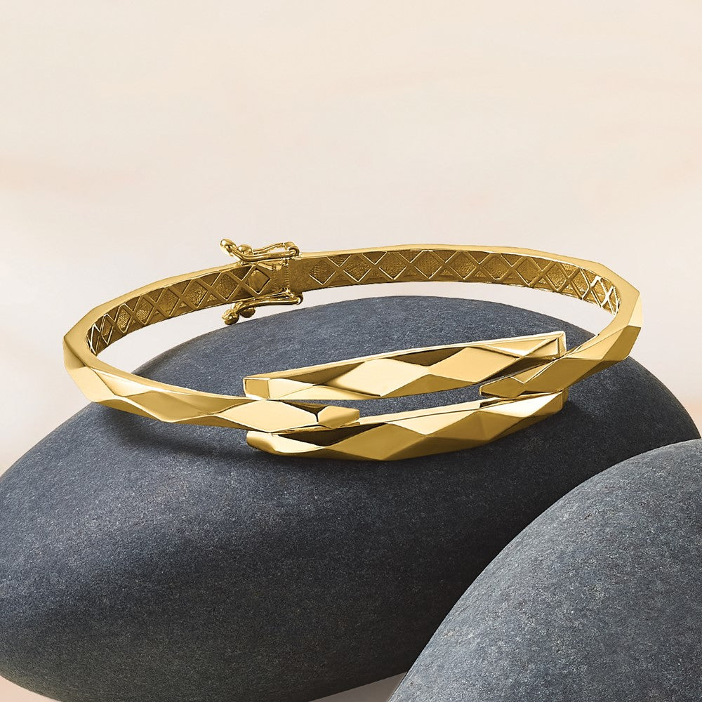 14K Polished Hinged Bangle
