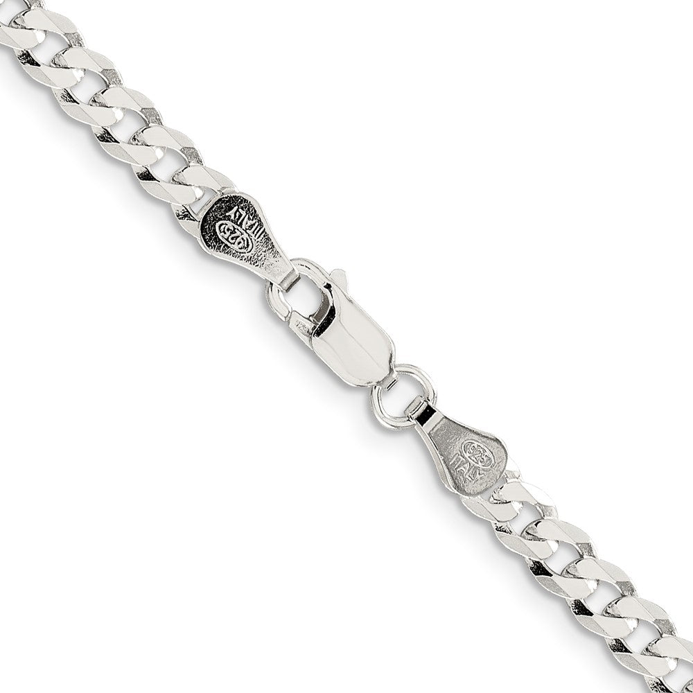 Sterling Silver 4.7mm Flat Curb Chain 20 Inches
