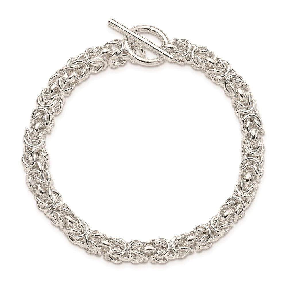 Sterling Silver 7.5inch Polished Fancy Link Toggle Bracelet 7.5 inches