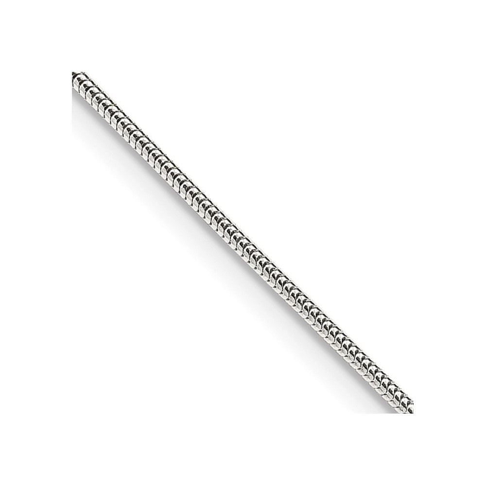 Sterling Silver 1mm Round Snake Chain 18 Inches