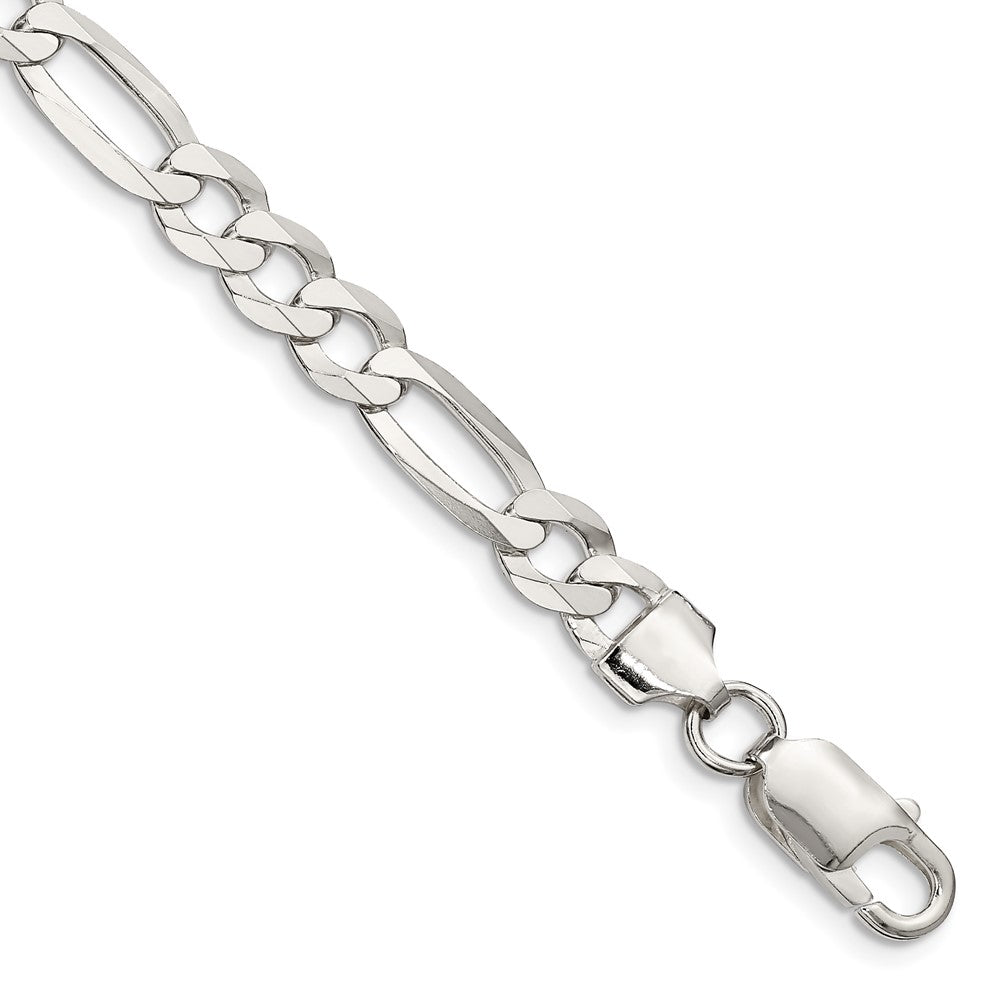Sterling Silver 7.0mm Lightweight Flat Figaro Chain 7 inches