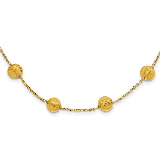 14ky Murano Glass Bead & Chain Necklace