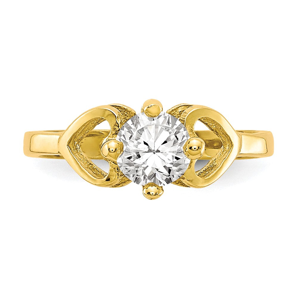 10k CZ Polished Baby Ring Size 1