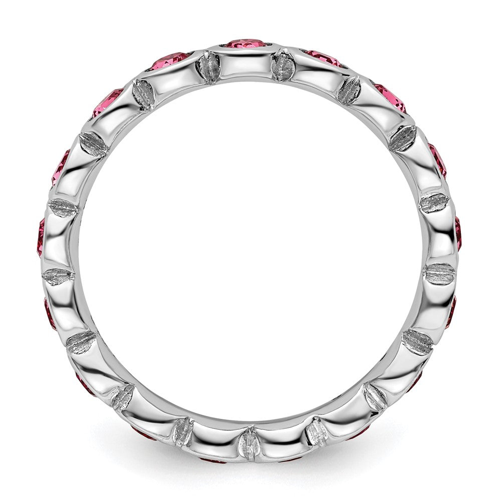 Sterling Silver Stackable Expressions October Crystal Ring Size -10