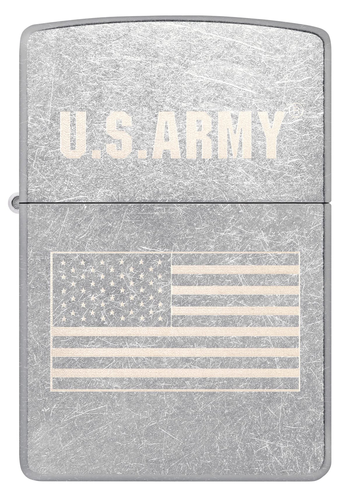 Zippo U.S. Army US Flag Laser Engrave Street Chrome Pocket Lighter