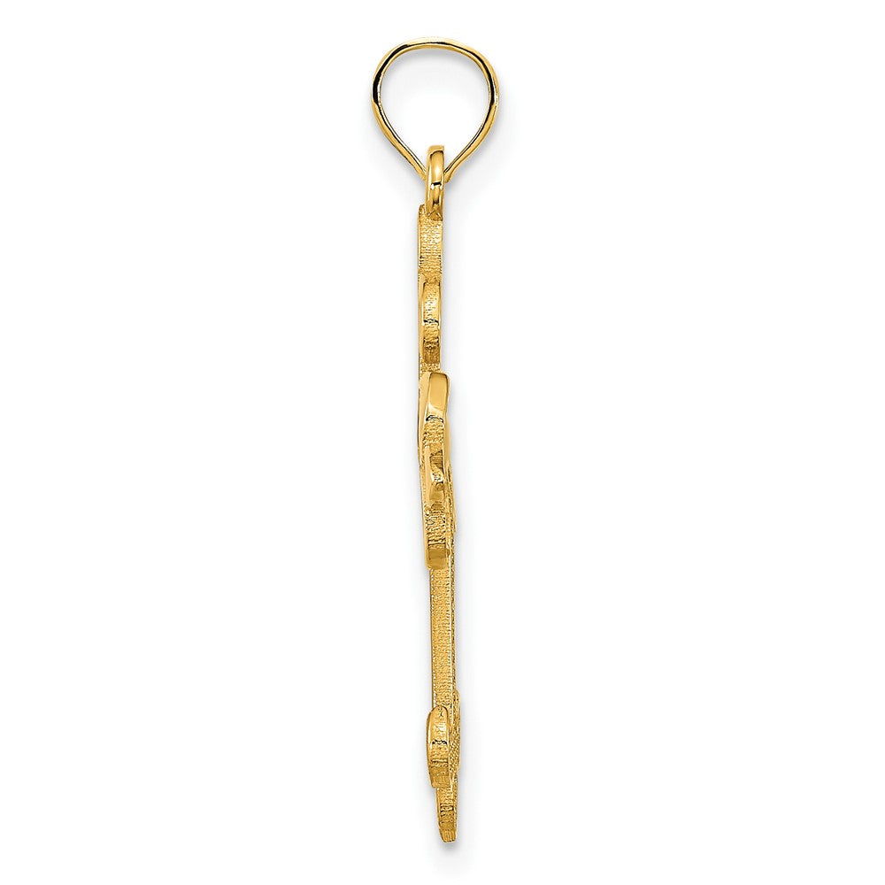14k Yellow Gold Cross Charm