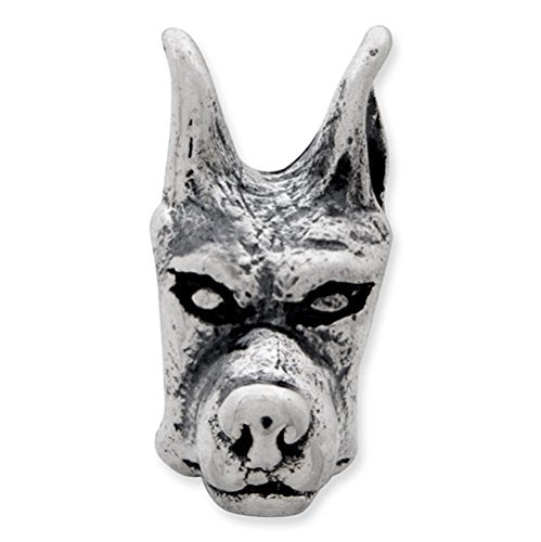 Sterling Silver Reflections Doberman Pinscher Head Bead