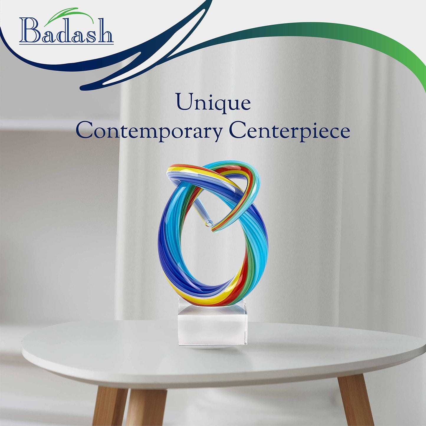 Badash Murano Style Art Glass Mini Rainbow 6" Centerpiece on Crystal Base(GW633)