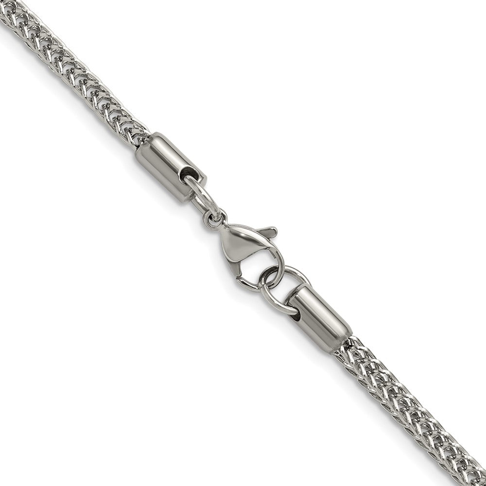 Chisel Stainless Steel Polished 3.2mm 24 inch Square Wheat Chain