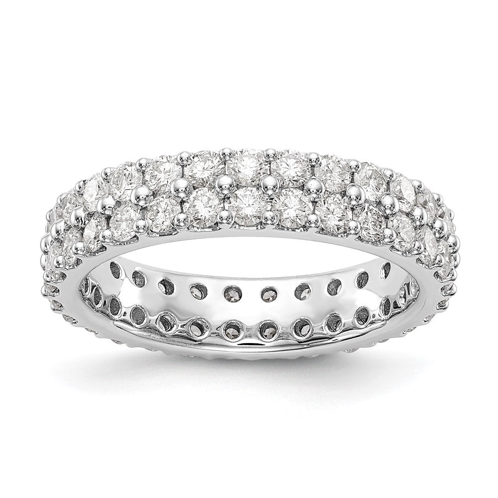 True Origin 14K White Gold 2 carat Lab Grown Diamond VS  D E F  Size 4 Eternity Band