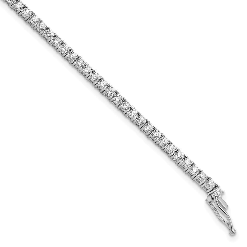 Sterling Shimmer Sterling Silver Rhodium-plated 2.3mm CZ 70 Stone 7 inch Bracelet 7 inches