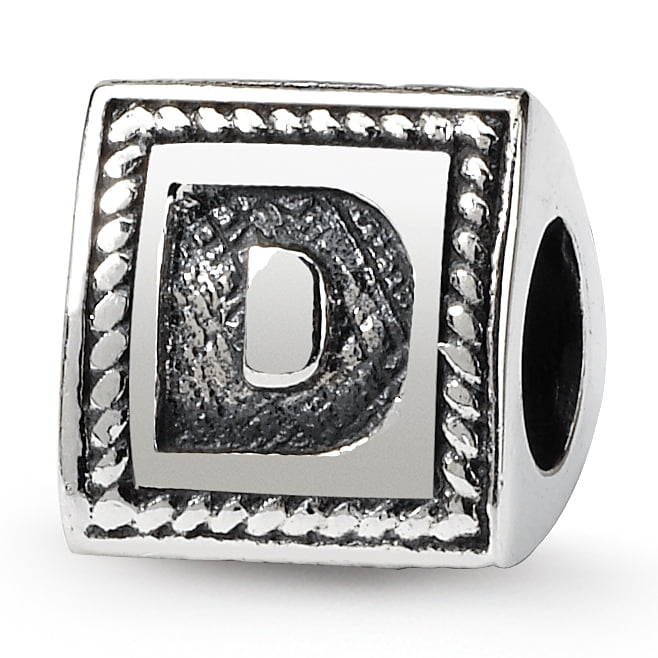 Reflection Beads Sterling Silver Reflections Letter D Triangle Block Bead