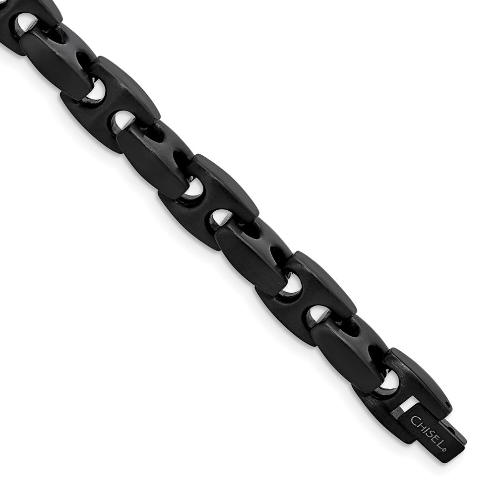 Stainless Steel Brushed Black IP-plated 9in Link Bracelet 9 inches