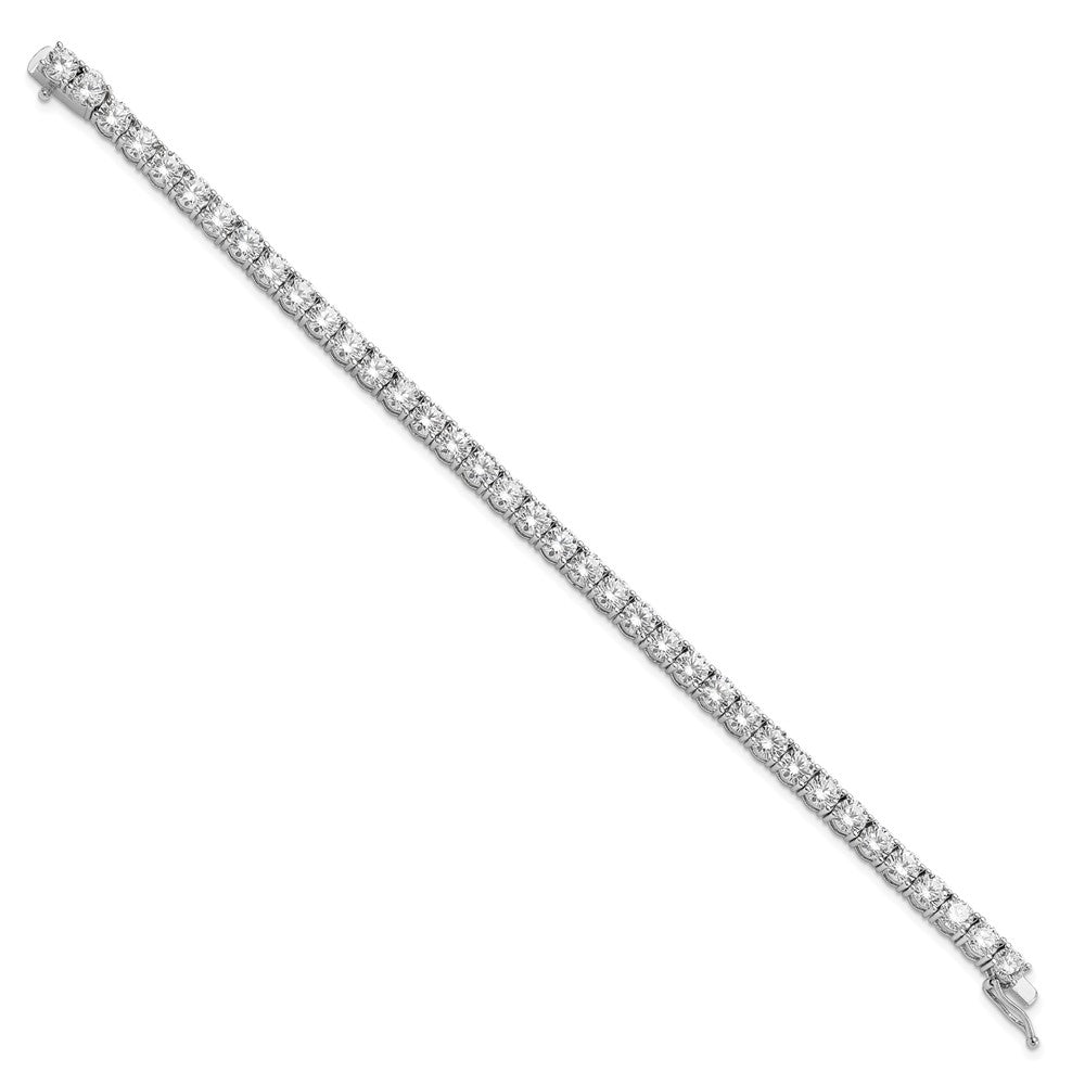 Sterling Shimmer Sterling Silver Rhodium-plated 4.5mm CZ 37 Stone 7 inch Bracelet 7 inches