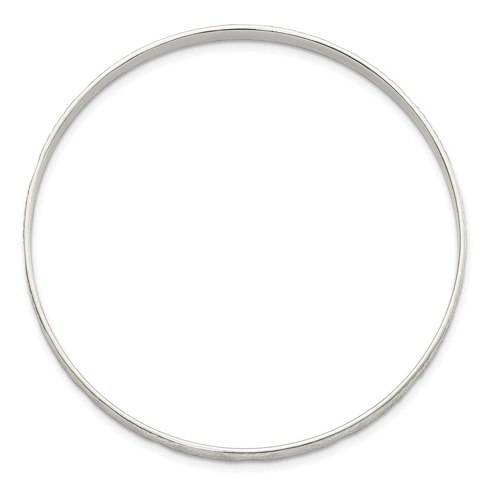 Sterling Silver Diamond Cut Slip-on Bangle 8 inches