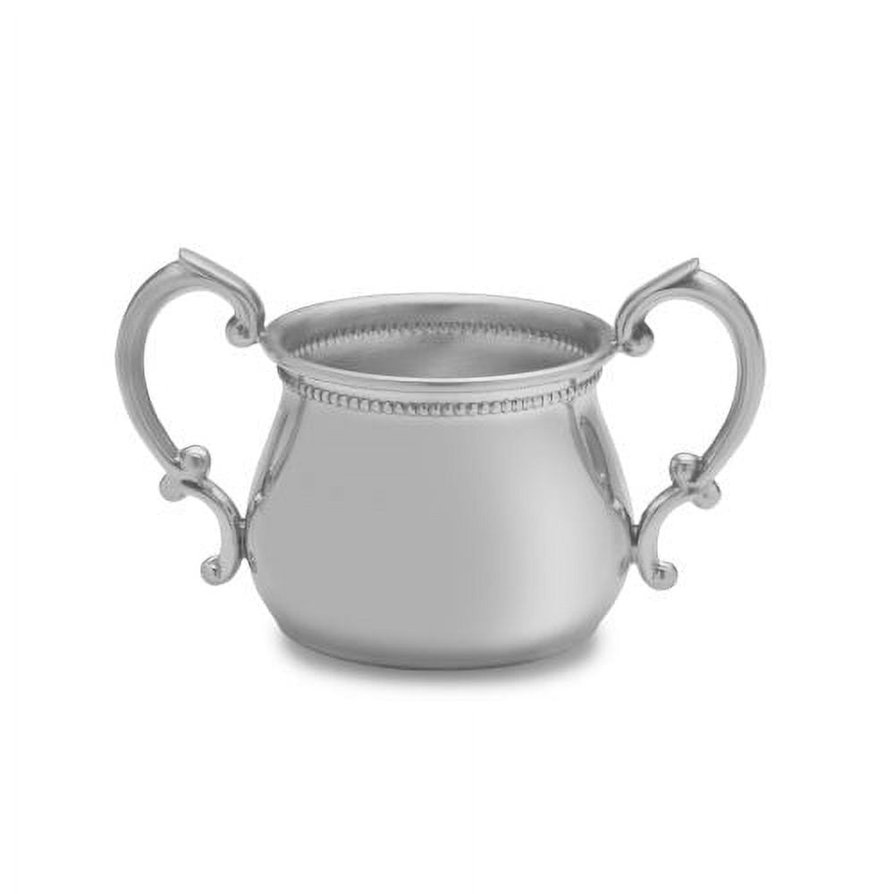 Empire Silver Double Handle Beaded Baby Cup, Silver, Pewter