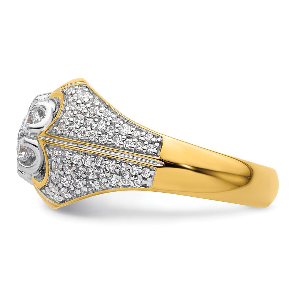 IBGoodman 14k Two-Tone 1 1/4 carat Lab Grown Diamond VS/SI+ G+ Complete Men's Cluster Ring