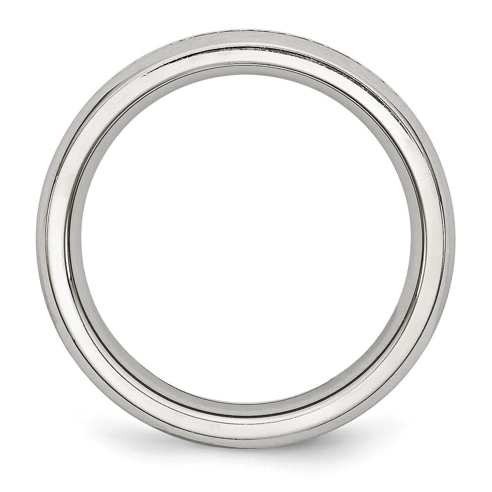 Stainless Steel Polished 4mm June Pink CZ Ring Size - 7