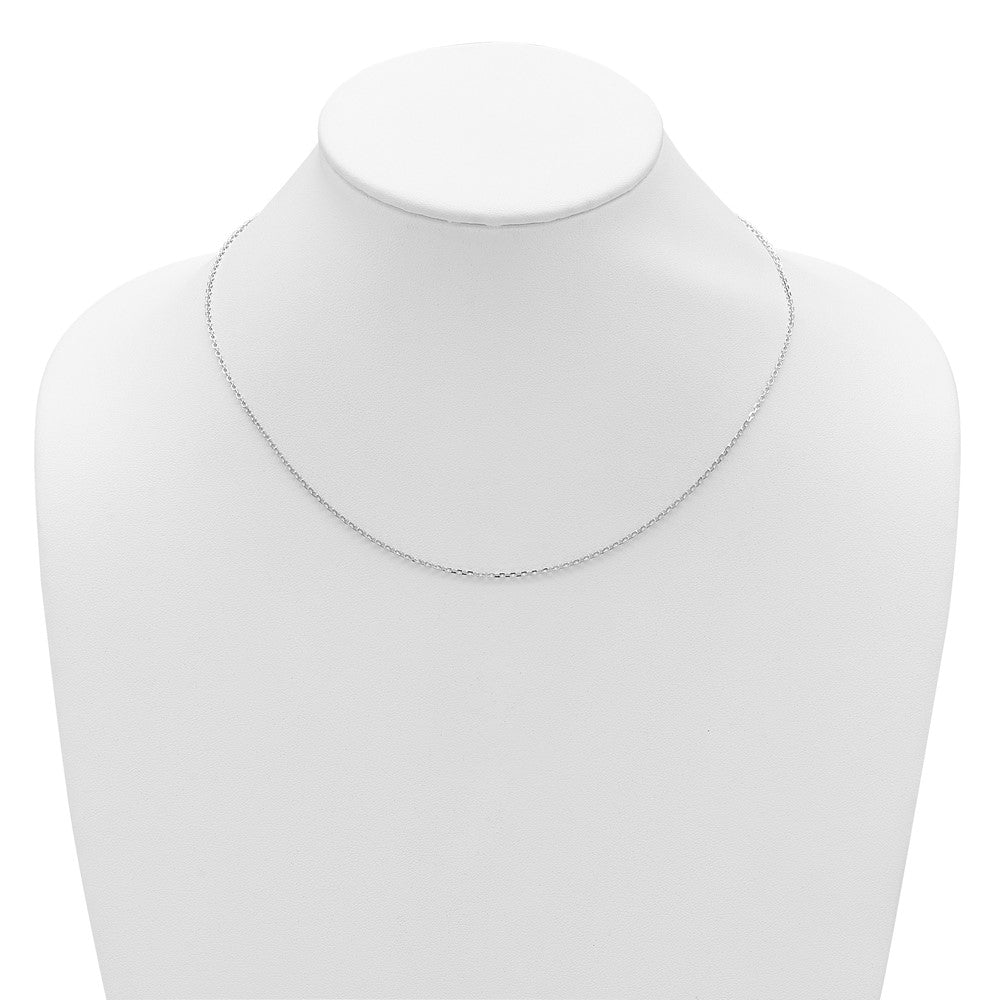 14k White Gold 1.5mm D/C Square Cable 2in+2in Adjustable Chain