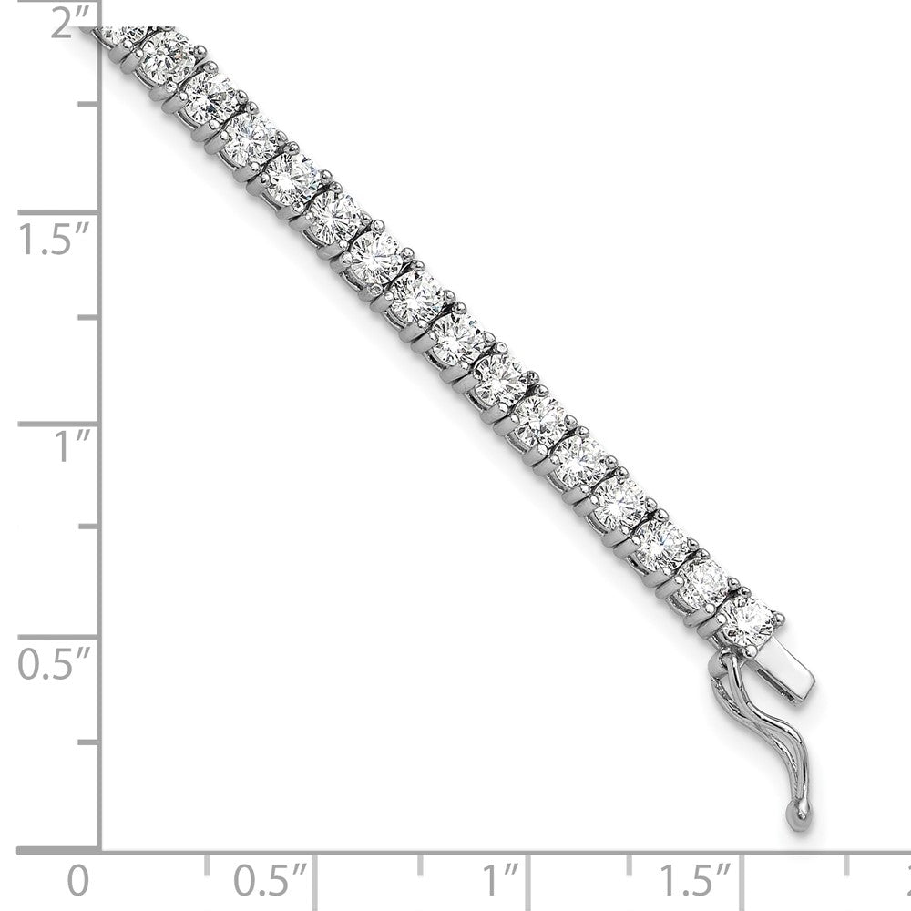 Sterling Shimmer Sterling Silver Rhodium-plated 3mm CZ 55 Stone 7 inch Bracelet 7 inches