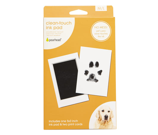 Pearhead Paw Print Clean-Touch Ink Pad, Mess Free Inkless Pet Impression Kit, Safe for Cats and Dogs, Pawprint Keepsake, Pack of 2 2 Pack Pet Ink Pad, Black