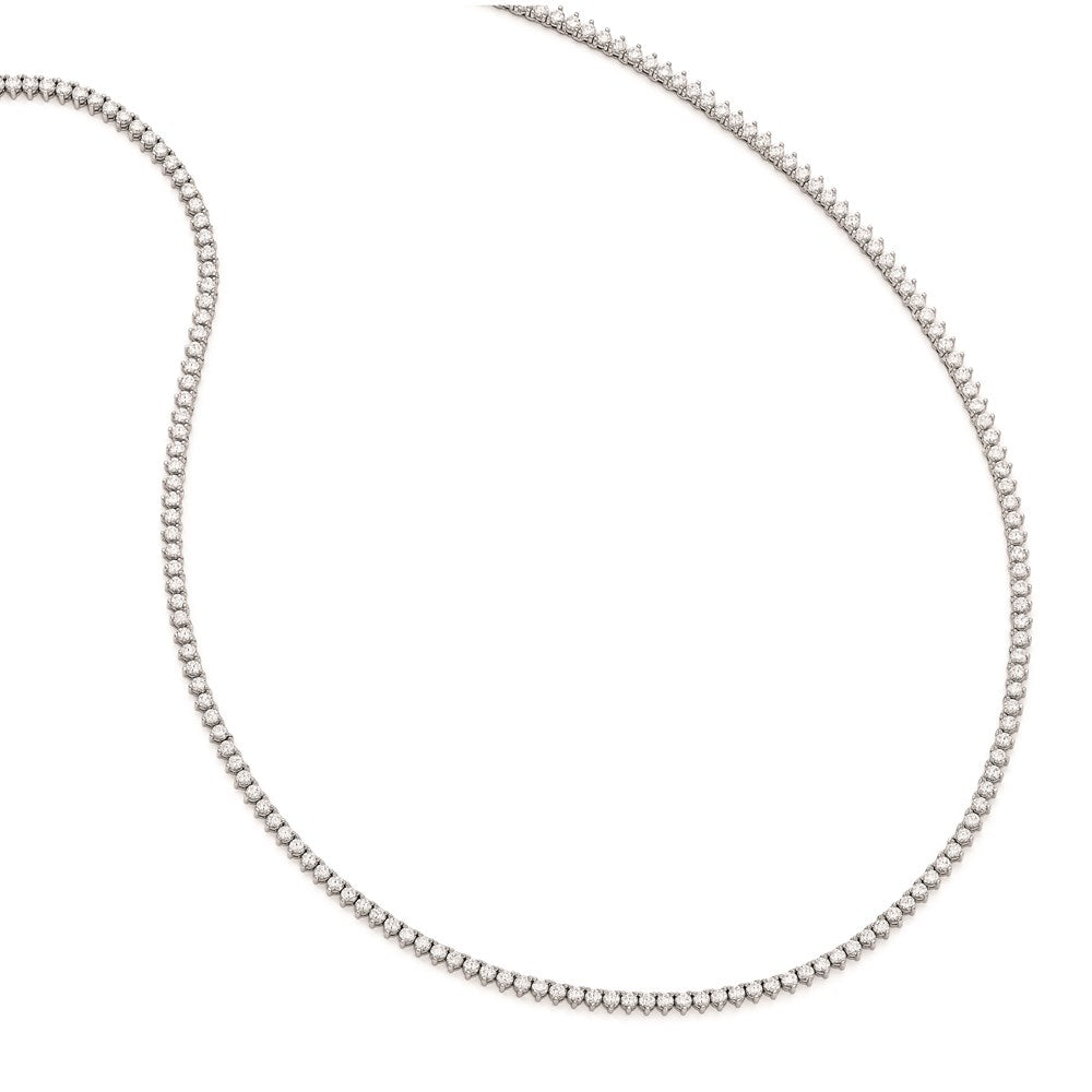 Sterling Shimmer Sterling Silver Rhodium-plated 36 inch 269 Stone CZ Riviera Necklace 36 Inches