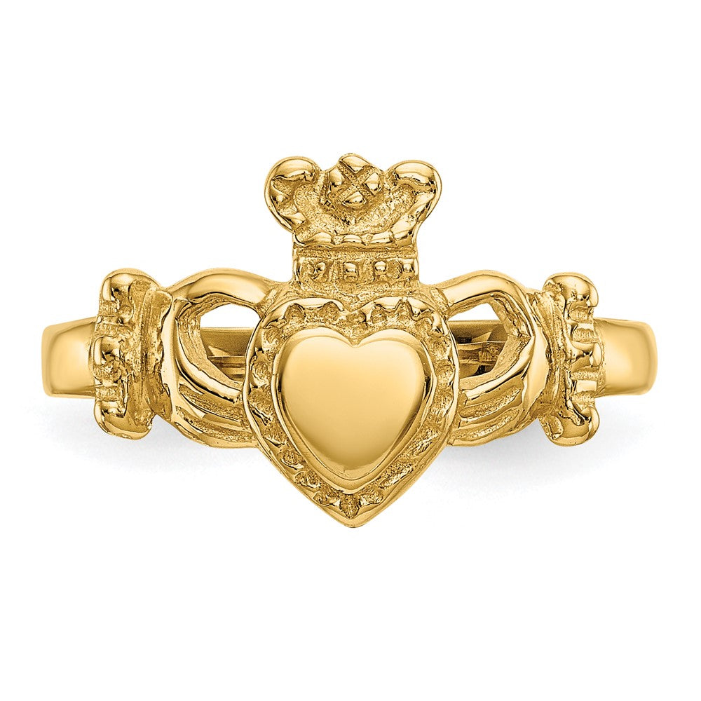 14k Polished Ladies Claddagh Ring Size 6