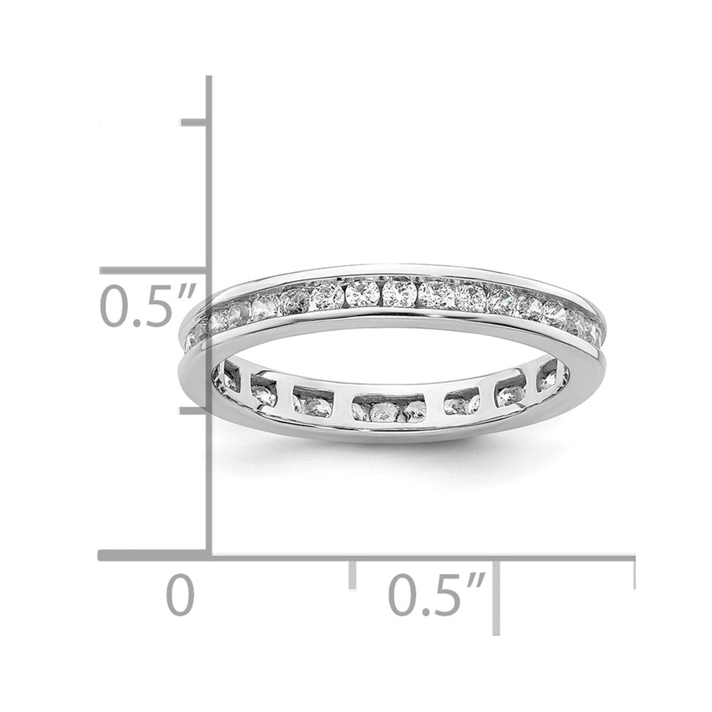 14k White Gold Polished Size 5 Channel-set 1/2 carat Diamond Complete Eternity Band