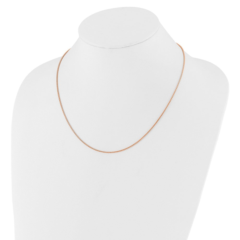 Sterling Silver Rose Gold-plated Adjustable 1.25mm Round Box Chain