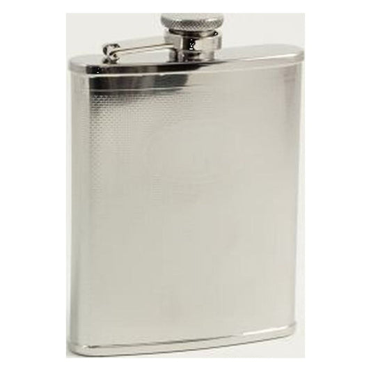 Bey Berk 6 Oz. Stainless Steel Oval Medallion Flask