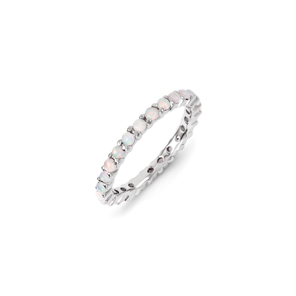 Sterling Silver Stackable Expressions Created Opal Ring
