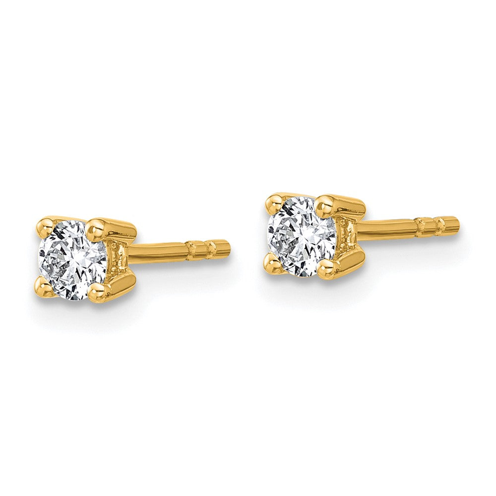 14k Yellow Gold 1/3 ctw Lab Grown Diamond VS+ F+ Round 4 Prong Heavy Wt. Stud Earrings