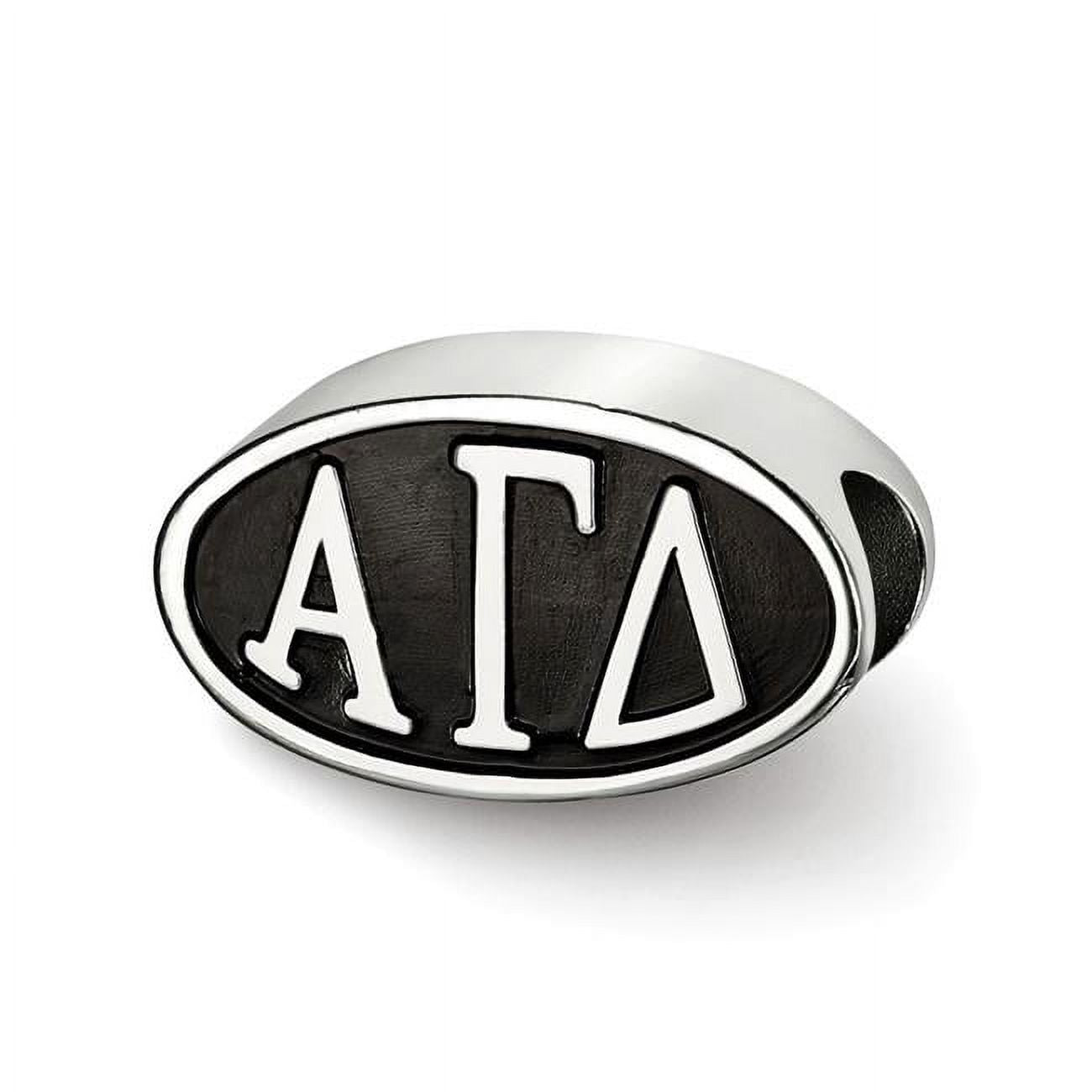 LogoArt AGD002BD-SS Sterling Silver Alpha Gamma Delta Oval Letters Bead - Size SS